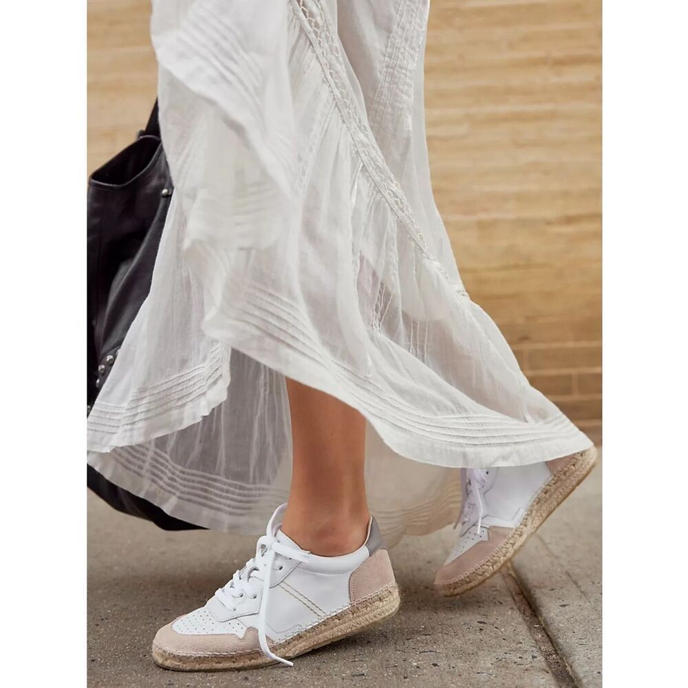 Free People Serendipity Sneakers Women's White & Beige Casual Espadrille Size 41